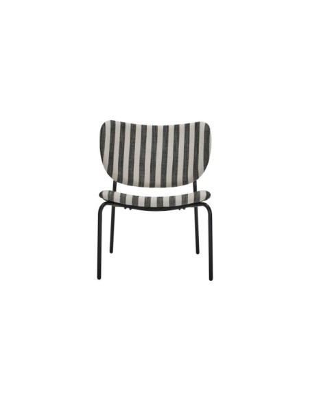 Sillón HDLONGA, Metal / Textil Negro / Blanco Roto - House Doctor