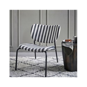 Sillón HDLONGA, Metal/Textil Negro/Blanco Roto- House Doctor 209343041 2