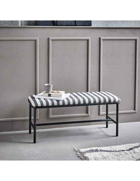 Banco HDTODA, Textil Negro / Blanco Roto / Metal - House Doctor