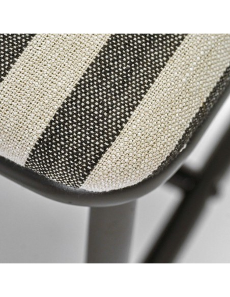 Taburete Bajo HDTODA, Textil Negro / Blanco Roto / Metal - House Doctor