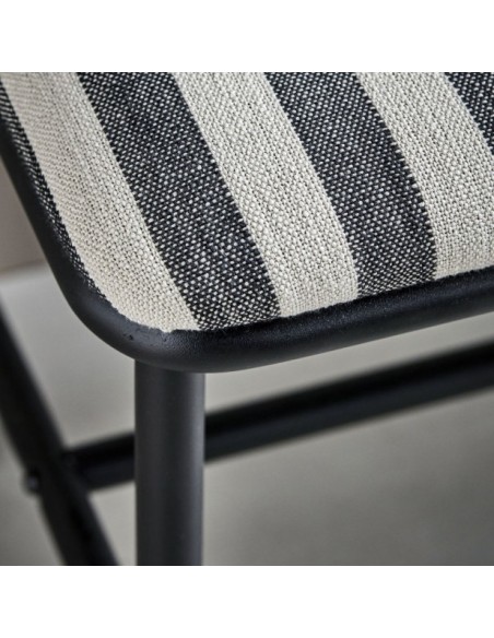 Taburete Bajo HDTODA, Textil Negro / Blanco Roto / Metal - House Doctor