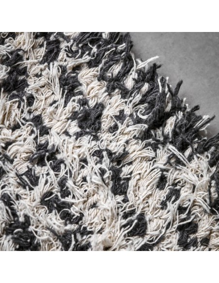 Alfombra HDKIN 200x90 cm, Blanco Roto / Negro - House Doctor