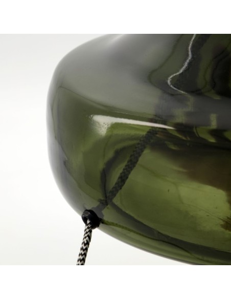 Lámpara de Mesa HDMATTE, Cristal Verde / Textil Blanco - House Doctor