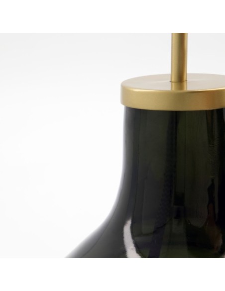 Lámpara de Mesa HDMATTE, Cristal Verde / Textil Blanco - House Doctor