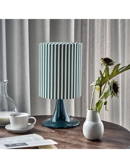 Lámpara de Mesa HDTULIP, Metal Verde / Textil Blanco - House Doctor