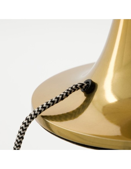 Lámpara de Mesa HDTULIP, Latón Antiguo / Textil Blanco - House Doctor