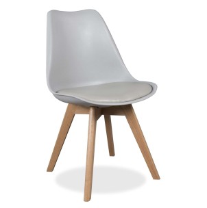 Silla Super Hacken estilo eames gris claro ,Silla de diseño, estilo y calidad ideal para cualquier tipo de espacio, como salón, restaurante o bares.