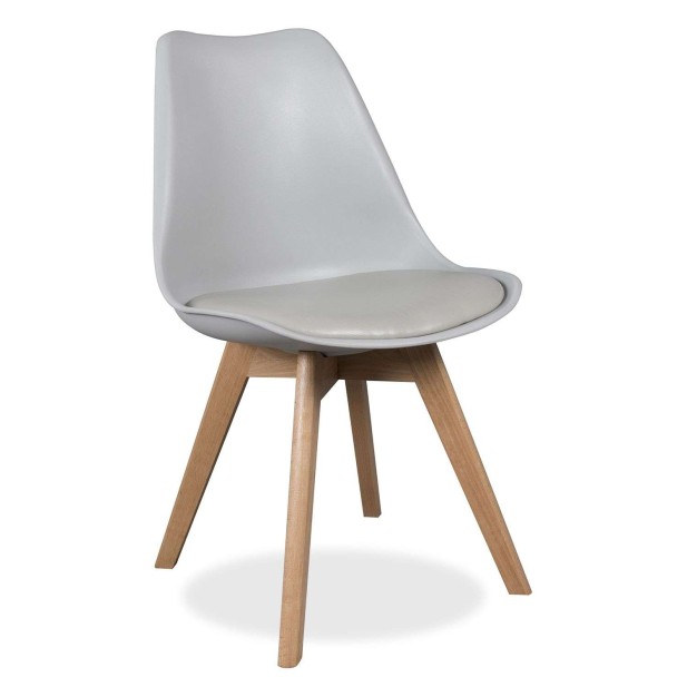 Silla Super Hacken estilo eames gris claro