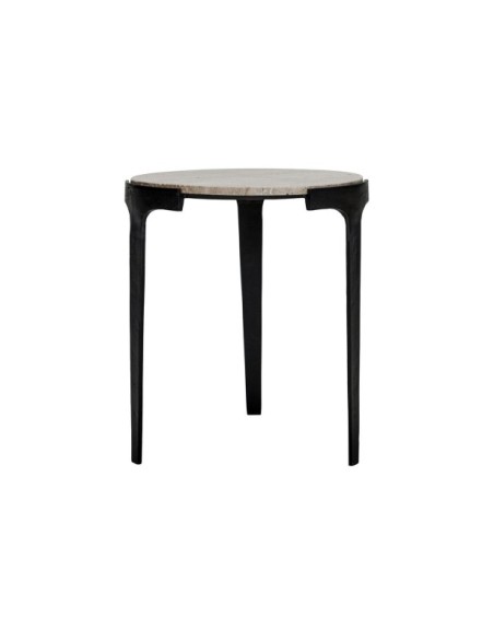 Mesa Auxiliar HDFULA, Piedra Gris / Metal Negro - House Doctor