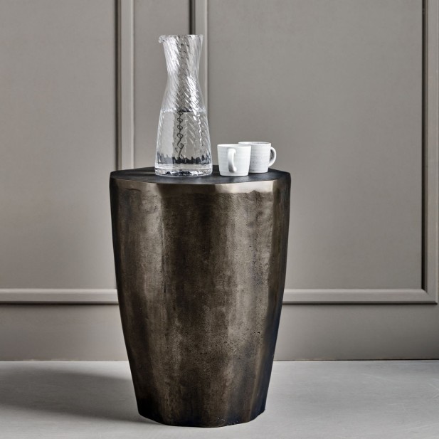 Mesa Auxiliar HDMETA, Latón Antiguo -...