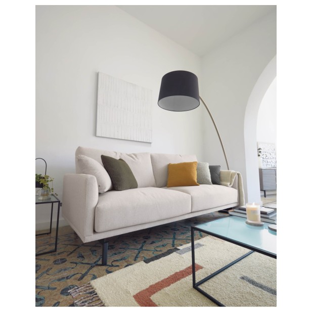 Sofá Galene 3 plazas beige 214 cm -... Sofá Galene 3 plazas beige 214 cm -...