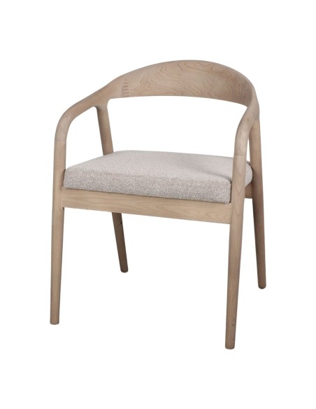 Silla VENETO, Madera Natural / Textil Beige - Vackart