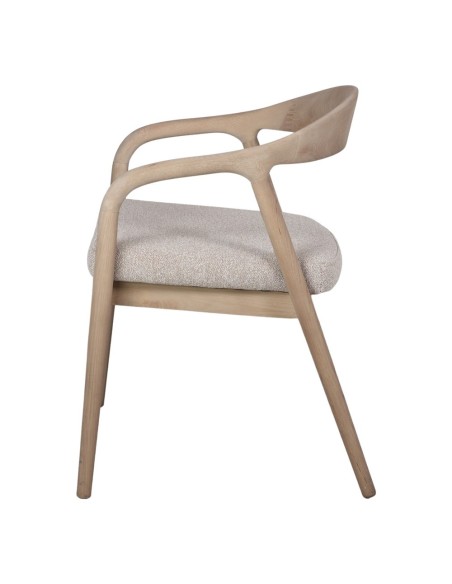 Silla VENETO, Madera Natural / Textil Beige