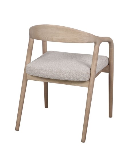 Silla VENETO, Madera Natural / Textil Beige