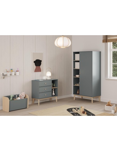 Armario FELIX 181 cm Alto, Madera Verde Caqui