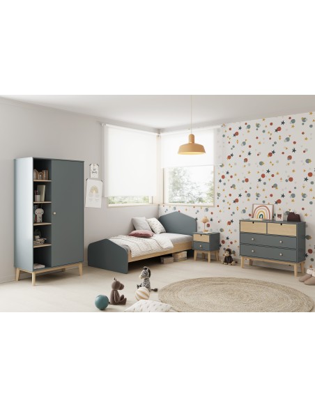 Armario FELIX 181 cm Alto, Madera Verde Caqui