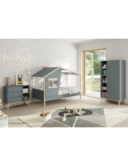 Armario FELIX 181 cm Alto, Madera Verde Caqui