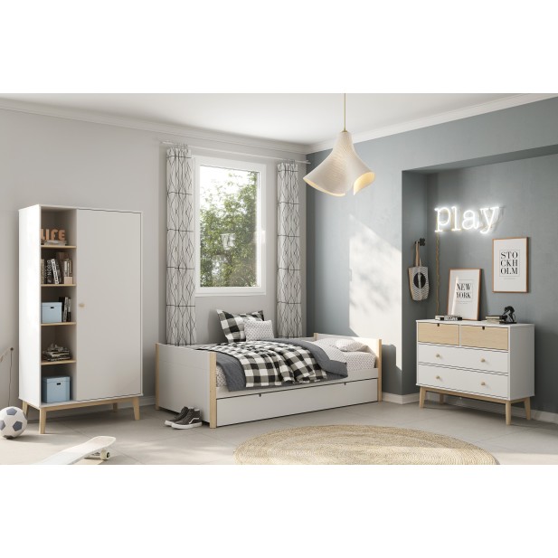 Armario FELIX 181 cm Alto, Madera Blanca