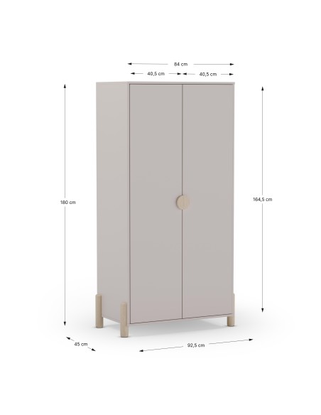 Armario LIVA 180 cm Alto, Madera Crema