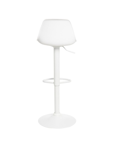 Taburete Alto Regulable EMIL 62/82 cm, Metal / PU Blanco