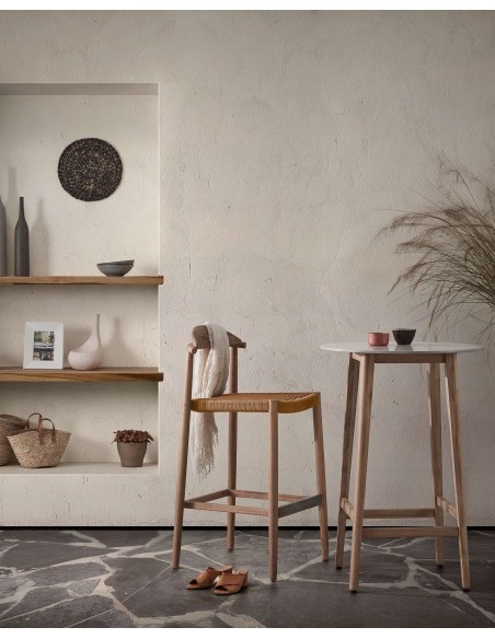 Taburete NINA 76 cm Alto, Acacia Natural - Kave Home. Vackart