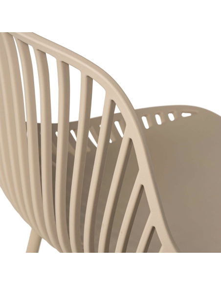 Taburete Alto SKÅL 70 cm, Metal / Polipropileno Beige
