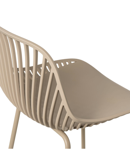 Taburete Alto SKÅL 70 cm, Metal / Polipropileno Beige