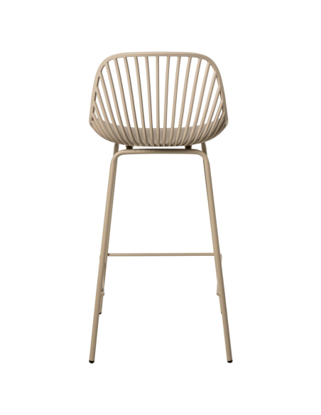 Taburete Alto SKÅL 70 cm, Metal / Polipropileno Beige