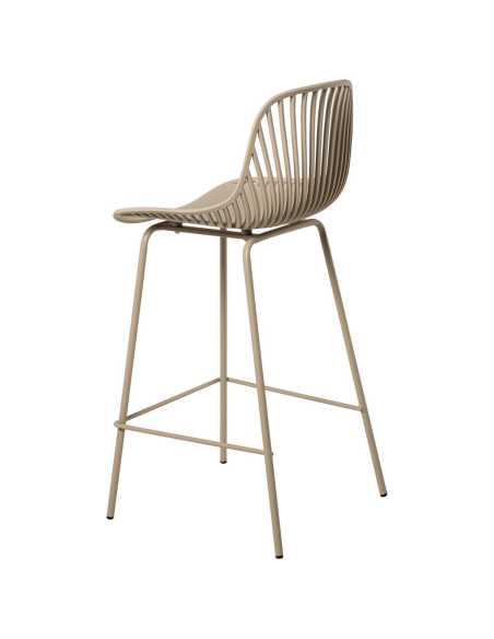 Taburete Alto SKÅL 70 cm, Metal / Polipropileno Beige