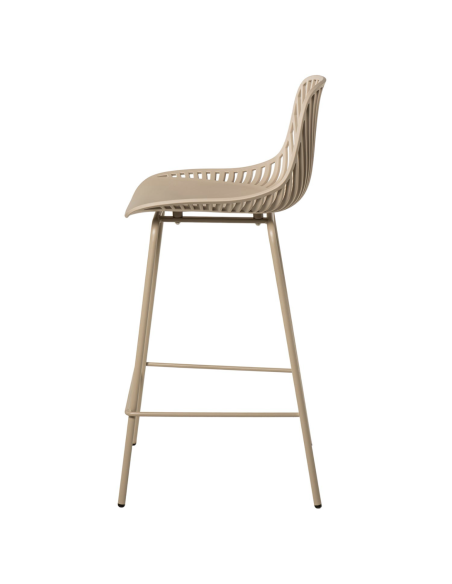 Taburete Alto SKÅL 70 cm, Metal / Polipropileno Beige