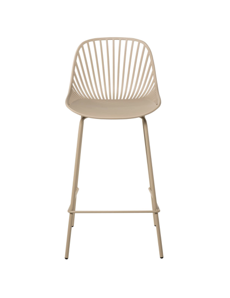 Taburete Alto SKÅL 70 cm, Metal / Polipropileno Beige