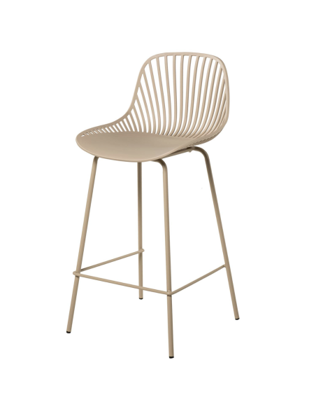 Taburete Alto SKÅL 65,5 cm, Metal / Polipropileno Beige - Vackart