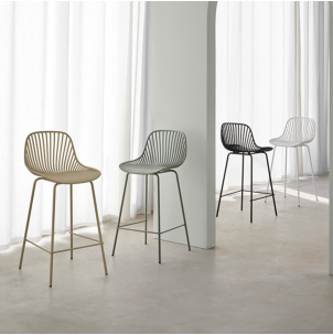 Taburete Alto SKÅL 70 cm, Metal / Polipropileno Blanco. Vackart 2