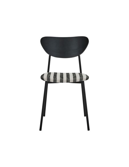 Set 2 Sillas MUST, Madera Negra / Metal / Textil Blanco Roto - House Doctor