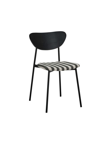 Set 2 Sillas MUST, Madera Negra / Metal / Textil Blanco Roto - House Doctor