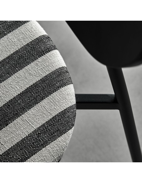 Set 2 Sillas MUST, Madera Negra / Metal / Textil Blanco Roto - House Doctor