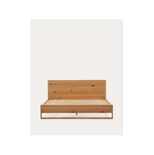 Cama Alguema en chapa de roble con acabado natural para...