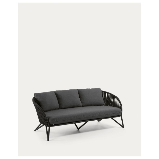 Sofá Branzie 3 plazas de cuerda negro... Sofá Branzie 3 plazas de cuerda negro...