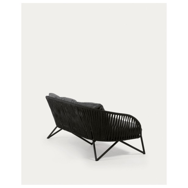 Sofá Branzie 3 plazas de cuerda negro... Sofá Branzie 3 plazas de cuerda negro...