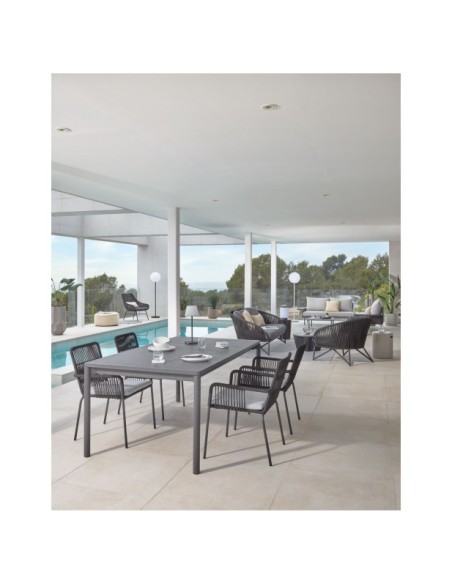 Sofá Branzie 3 plazas de cuerda negro 180 cm - Kave Home