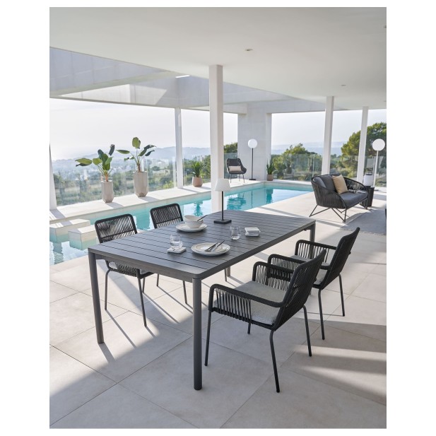 Sofá Branzie 3 plazas de cuerda negro... Sofá Branzie 3 plazas de cuerda negro...