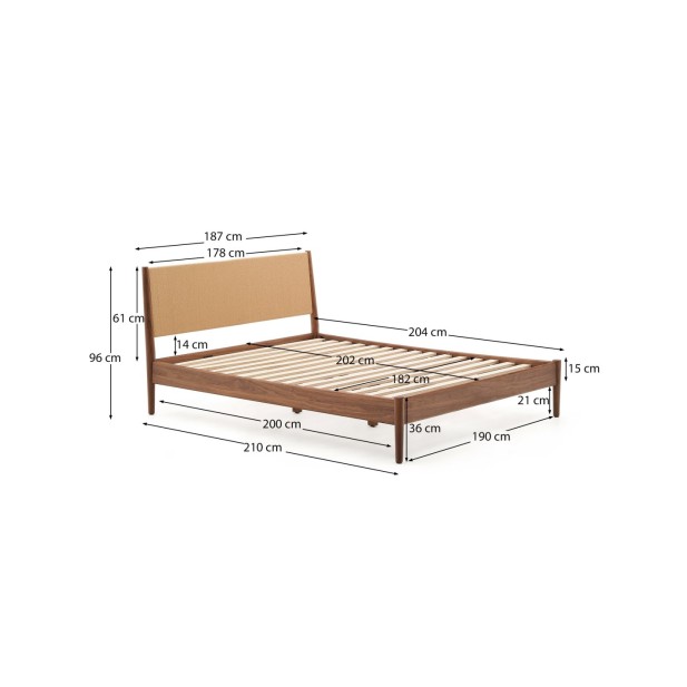 Cama Elan de chapa y madera maciza de...