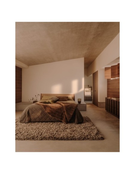 Cama Elan de chapa y madera maciza de nogal con cuerda 180 x 200 cm FSC Mix Credit - Kave Home
