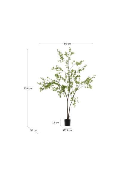 Árbol artificial Enkianthus con maceta negro 214 cm - Kave Home