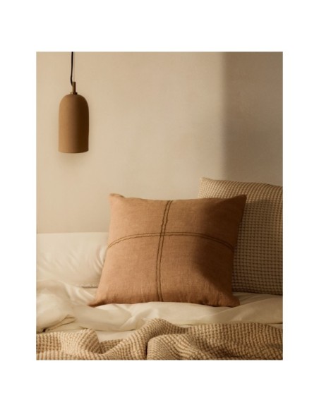 Set Sifinia fundas nórdica y de almohada 100% algodón percal flecos crudo cama 90 cm - Kave Home