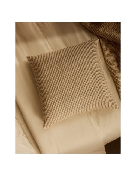 Set Sifinia fundas nórdica y de almohada 100% algodón percal flecos crudo cama 150 cm - Kave Home