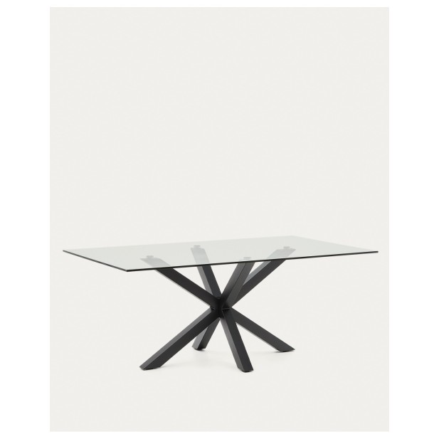 Mesa Argo de cristal y patas de acero...