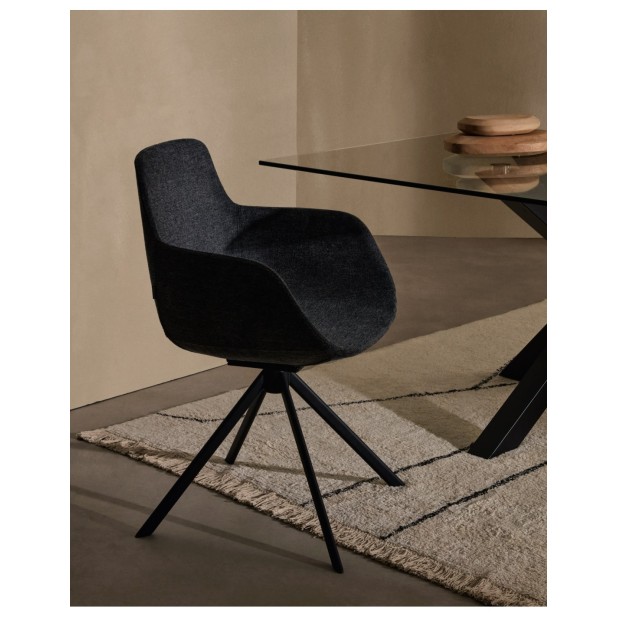 Mesa Argo de cristal y patas de acero...