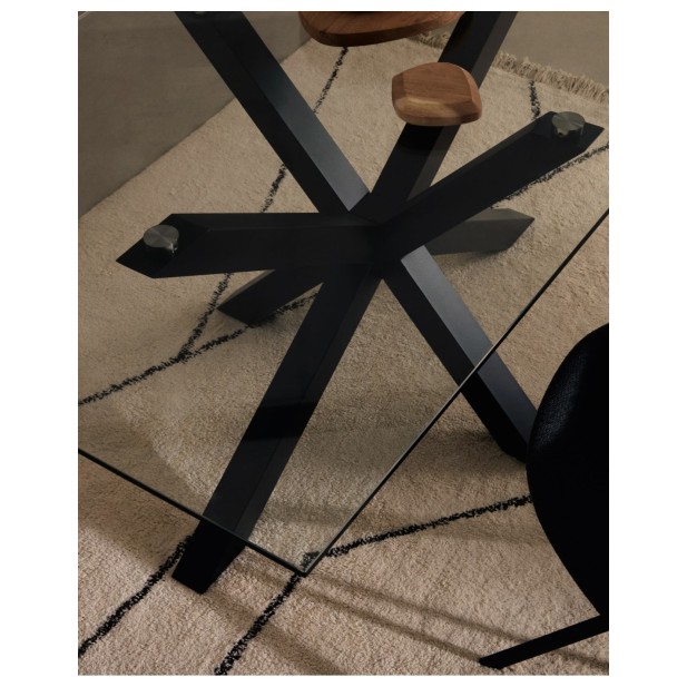 Mesa Argo de cristal y patas de acero...