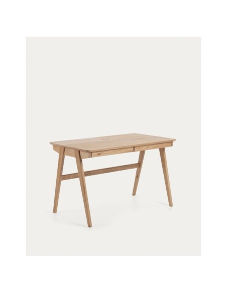 Mesa Julia chapa y madera maciza de fresno 120 x 65 cm - Kave Home